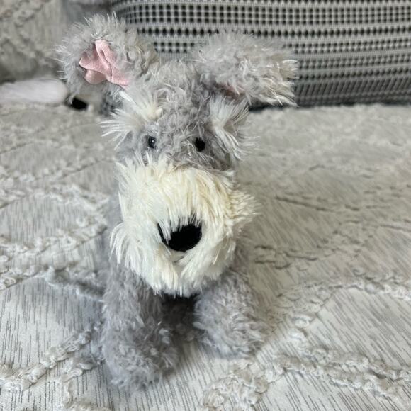 Jellycat Caffuffle Gray Schnauzer Dog Plush Stuffed Animal Toy Retired - Picture 1 of 5